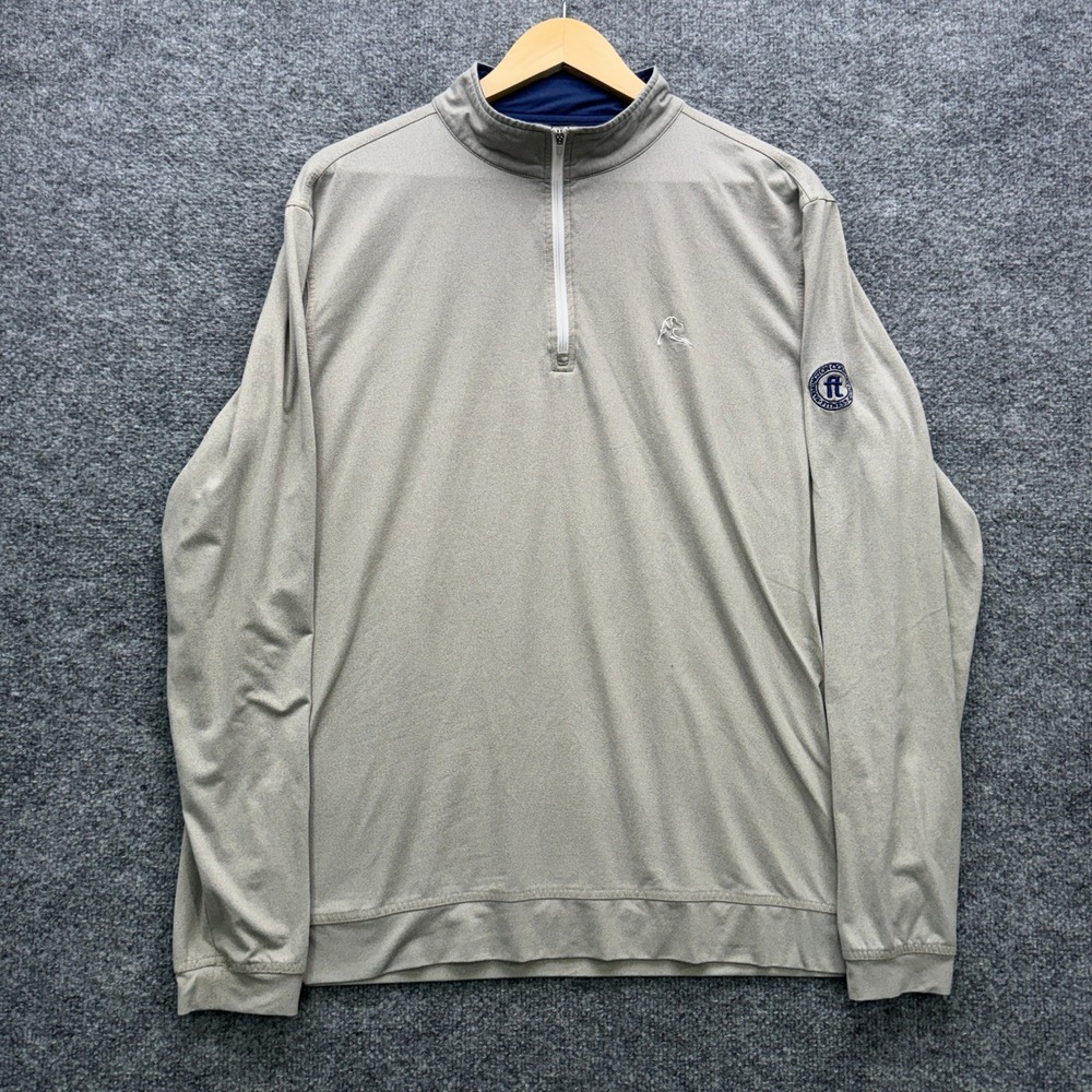 Rhoback Mens Large Gray Long Sleeve Quarter Zip Pullover Farmington Country Club